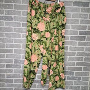 Agua Bendita x Target Wide Leg Floral Tropical Womens Pants Beachy Green SizeXXL